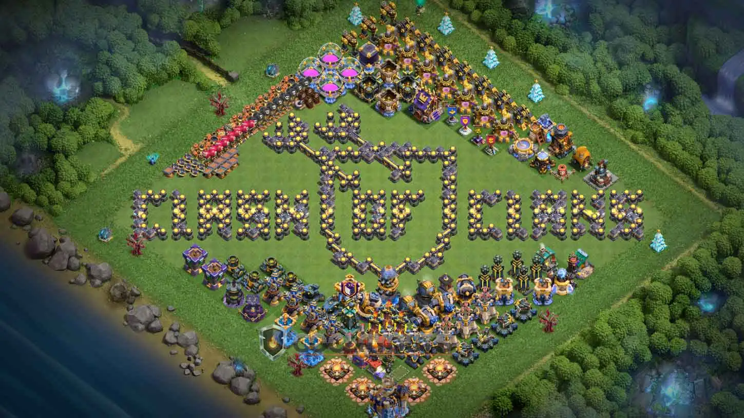TH18 Troll Base Clash of Clans Written in Walls Funny Easy Link